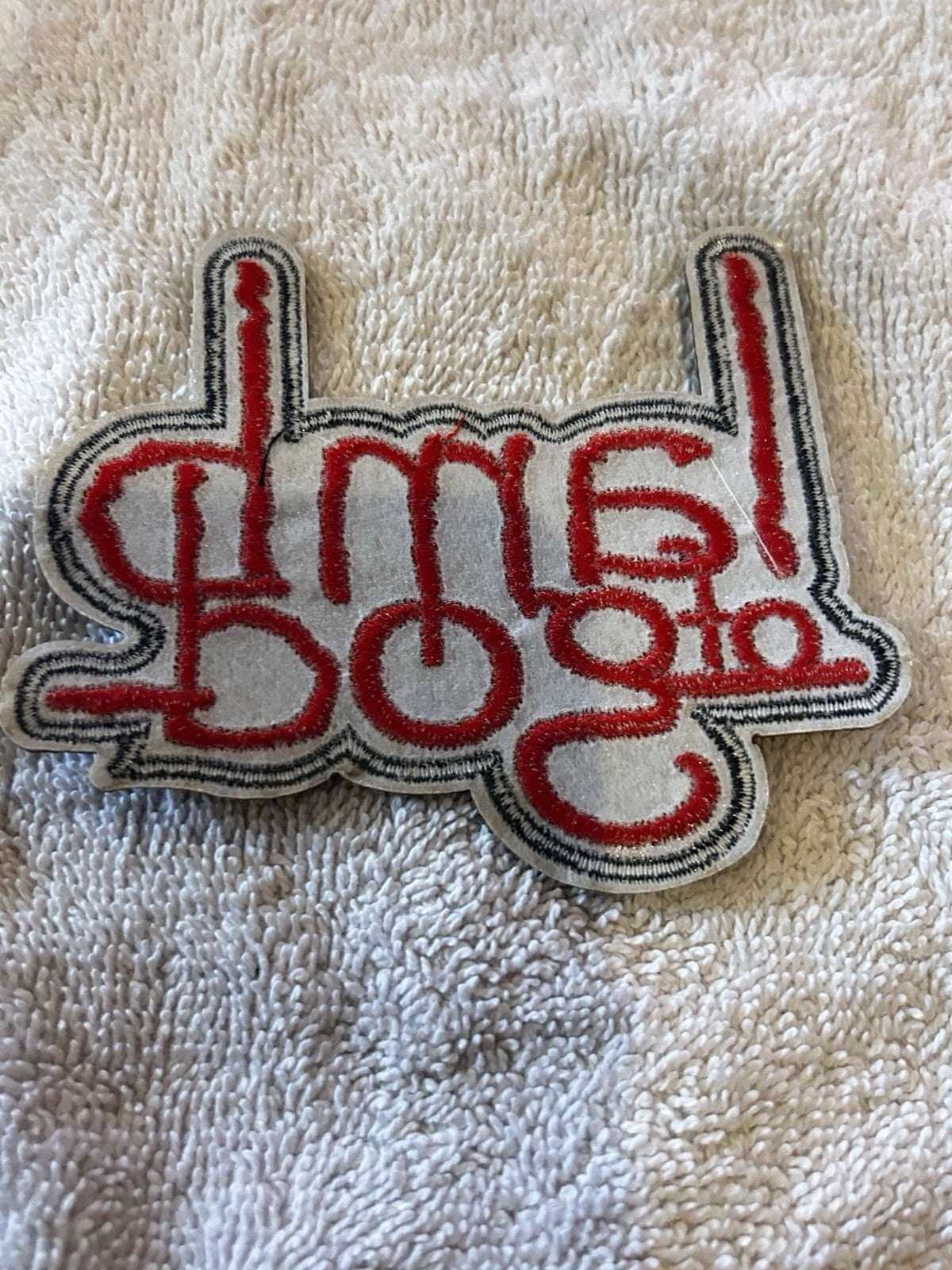 Black and red Lamb of God PATCH embroidered iron-on applique 4x3 inches