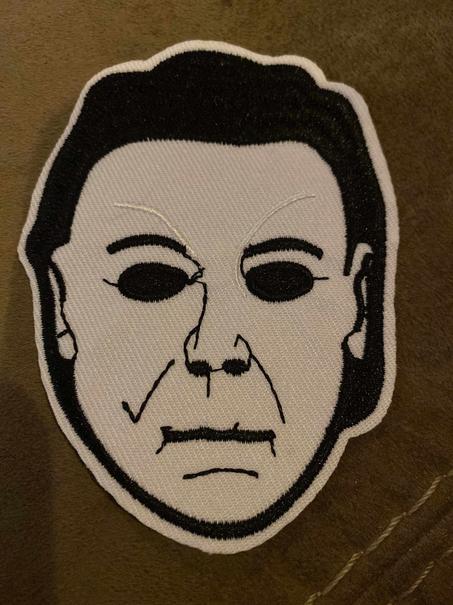 Michael Meyers Halloween embroidered mask patch with iconic slasher design