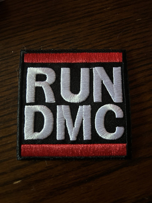 RUN DMC embroidered patch 3x3 inch iron-on applique with hip hop design and free US shipping