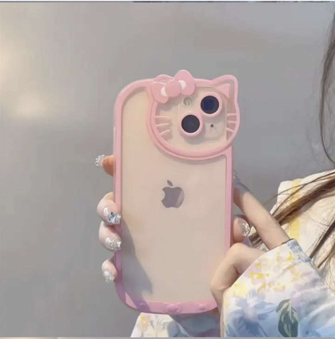 Sanrio Hello Kitty transparent phone case for iPhone 14 with outline design in five colors