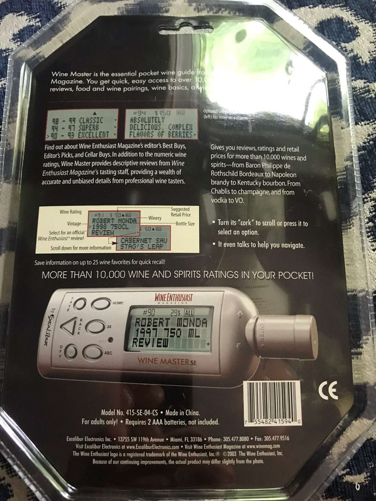 Silver Wine Enthusiast Magazine Wine Master Special Edition 415-SE-04-CS by Excalibur Electronics