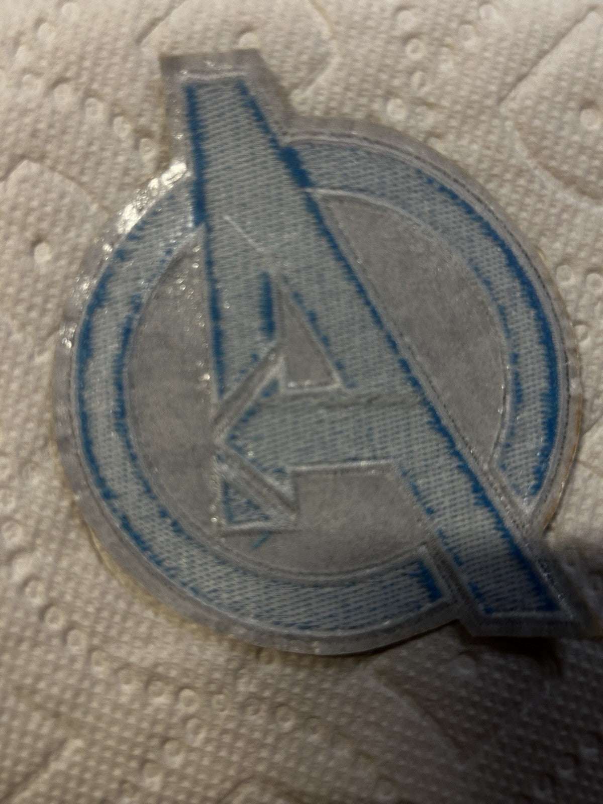 Avengers Assemble iron sew-on patch blue black embroidered logo 3.25x3.75 inches