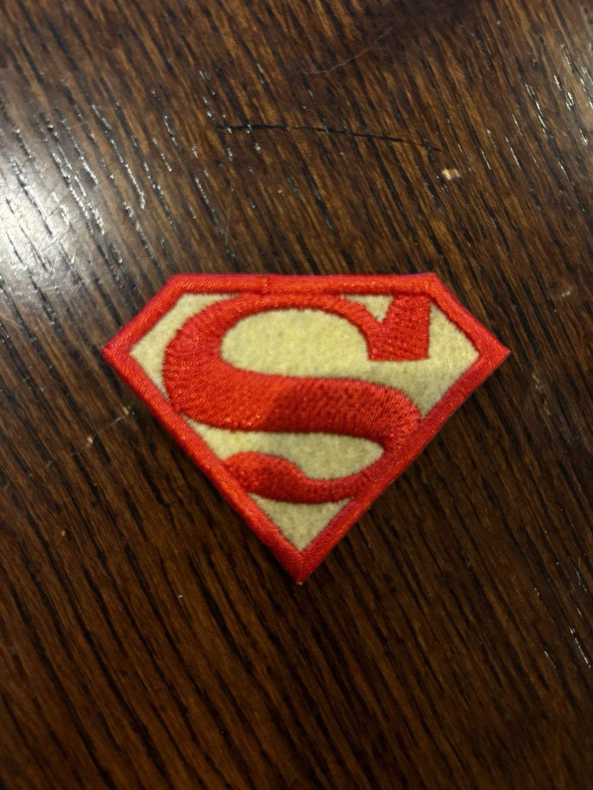 Vintage Superman Logo embroidered iron-on applique patch 2.75x2 inches