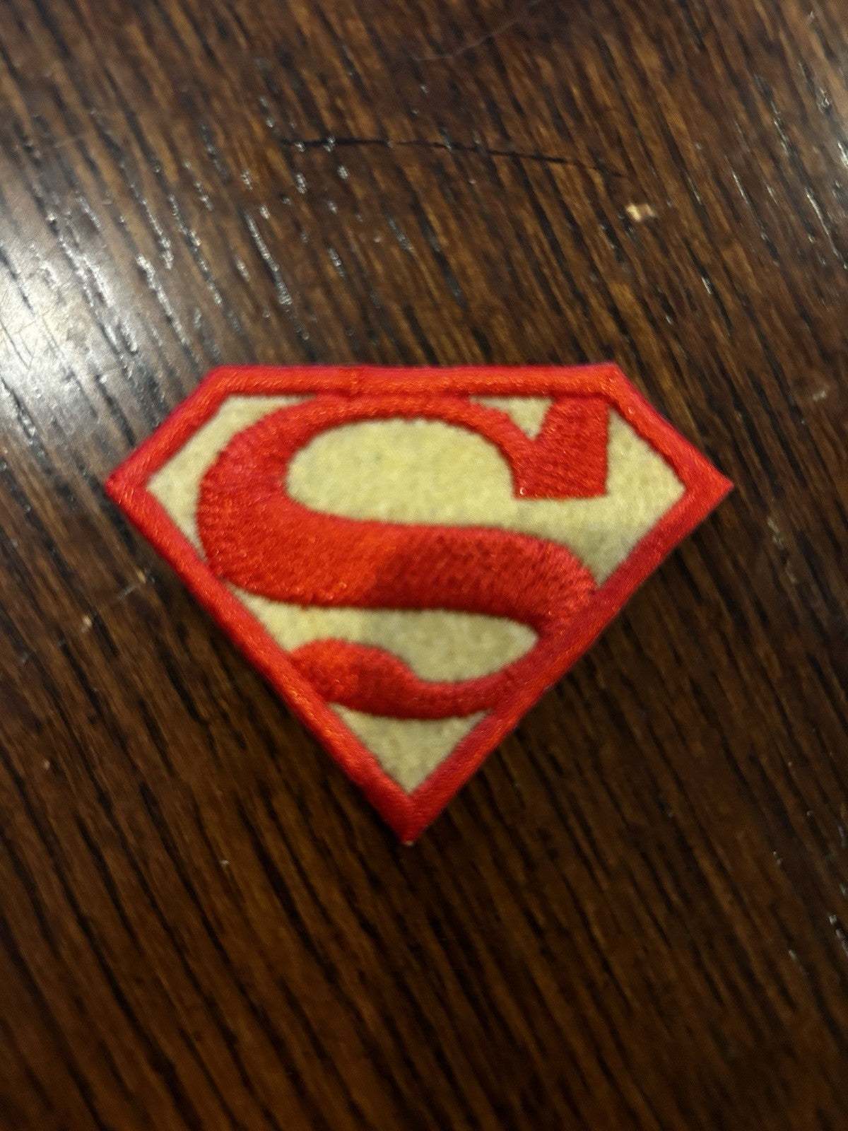 Vintage Superman Logo embroidered iron-on patch 2.75x2 inches
